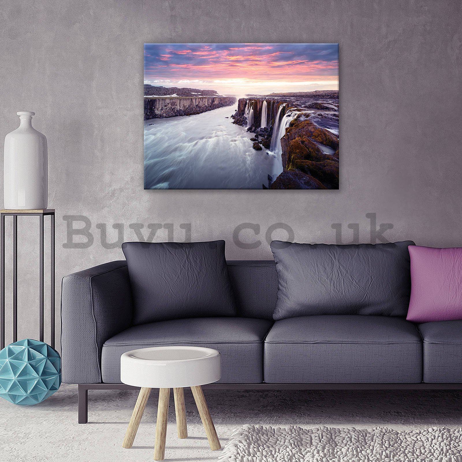 Painting on canvas: Selfoss, Iceland - 80x60 cm