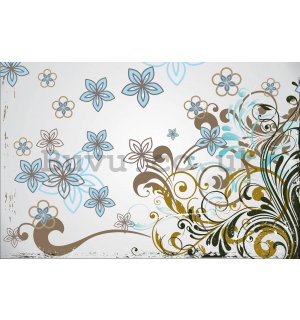 Wall mural vlies: Painted flowers (1) - 152,5x104 cm