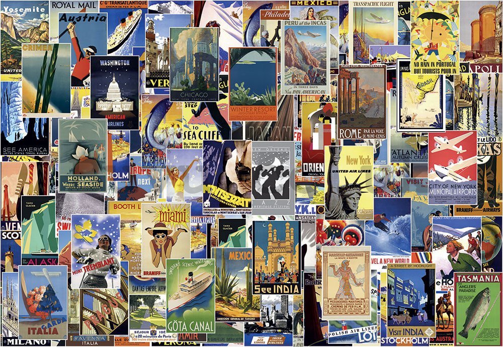 Wall mural: Retro Posters New York - 184x254 cm