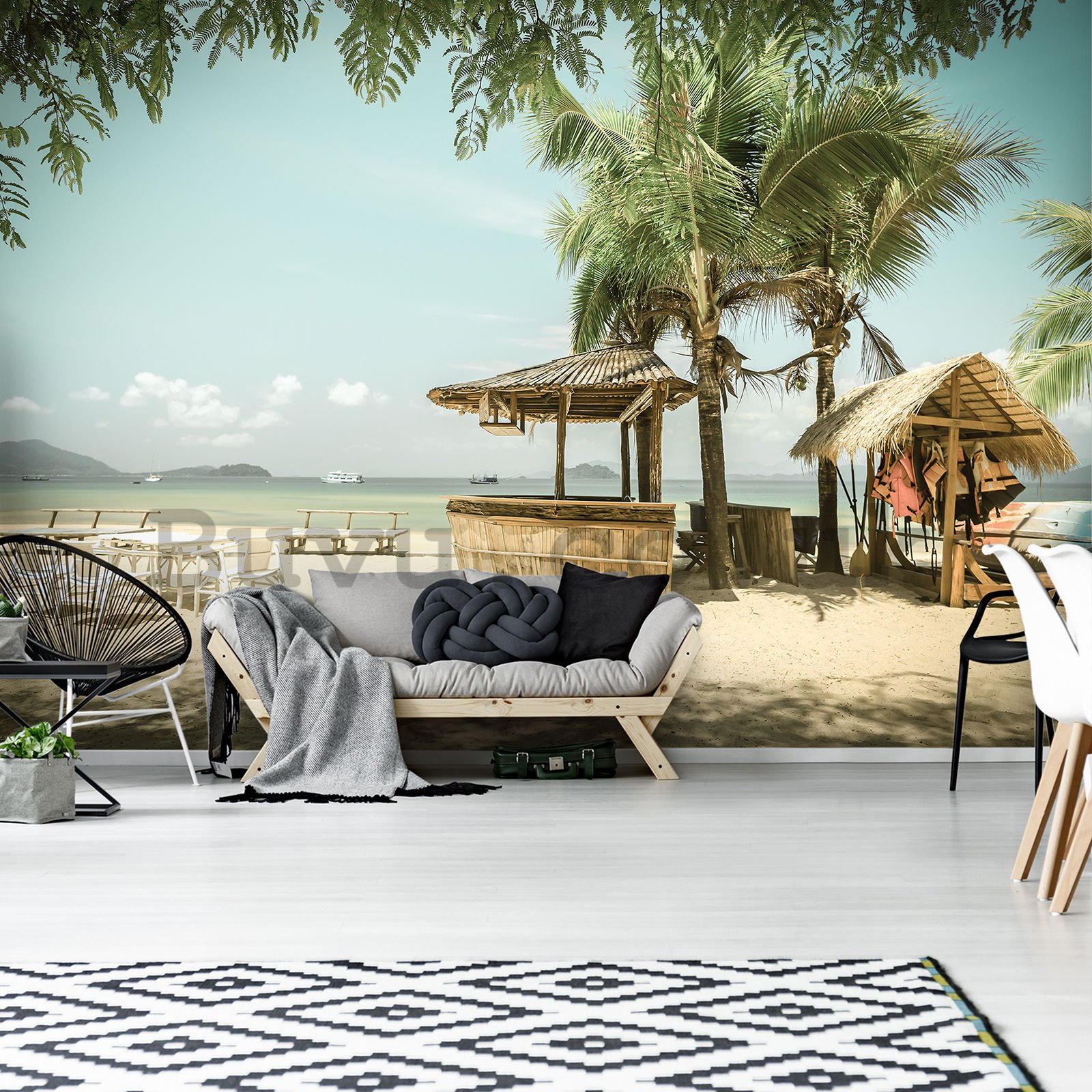 Wall Mural: Relax on the beach - 254x184 cm