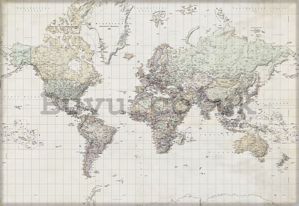 Wall Mural: Map of the world (6) - 368x254 cm