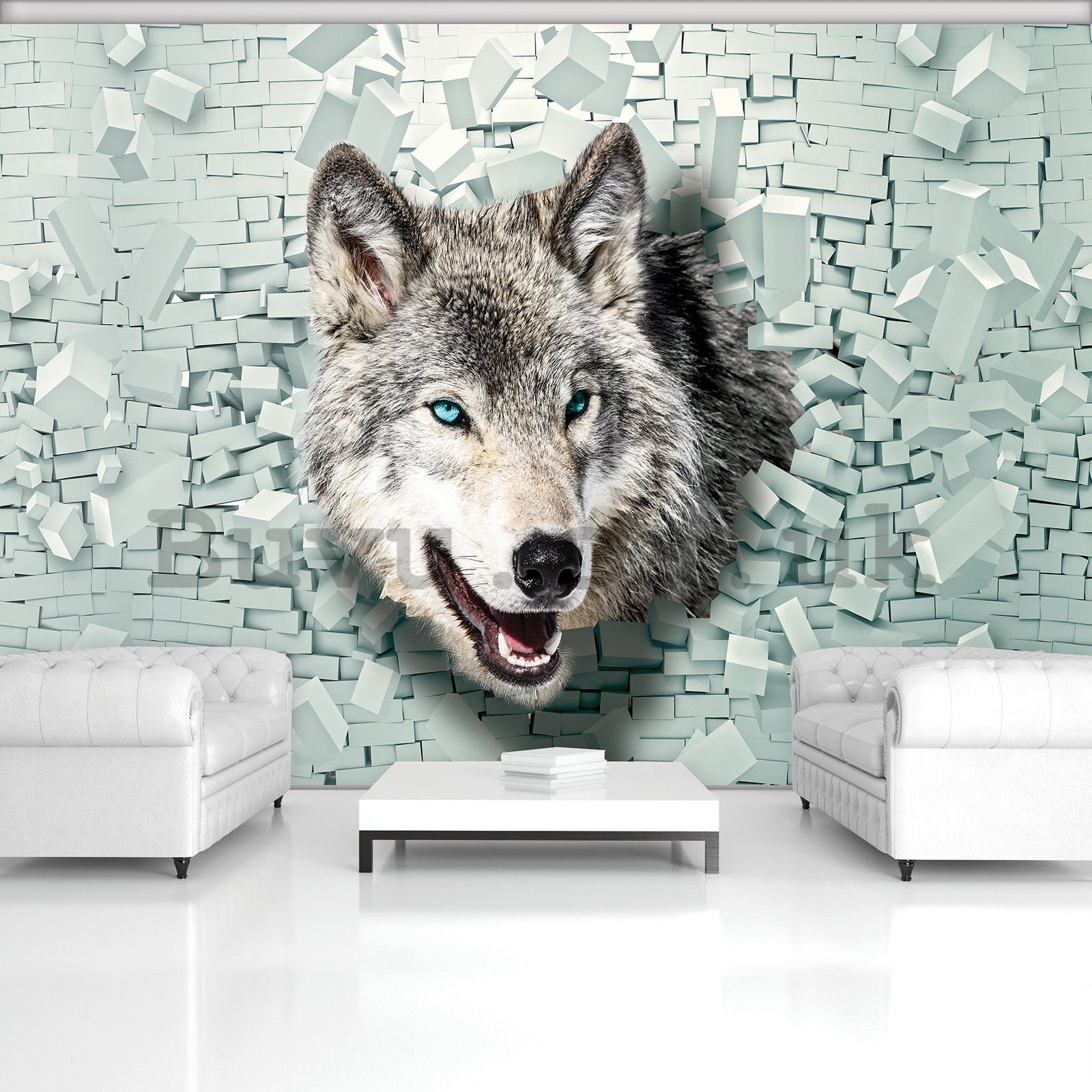 Wall mural: Wolf head - 254x184 cm