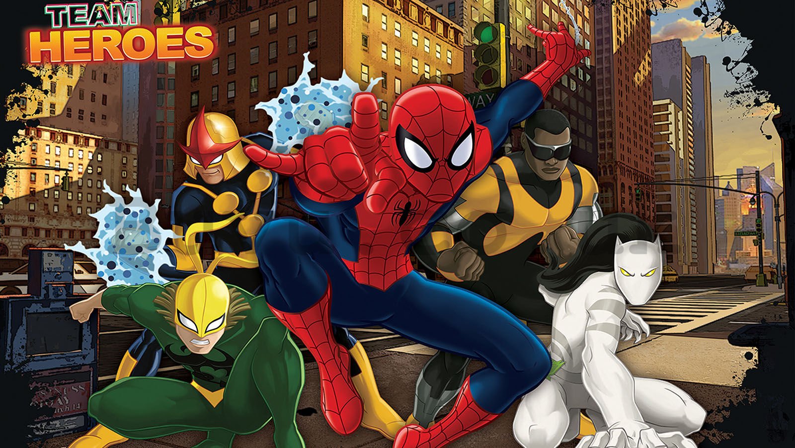 Wall mural vlies: Team Heroes Spiderman - 152,5x104 cm