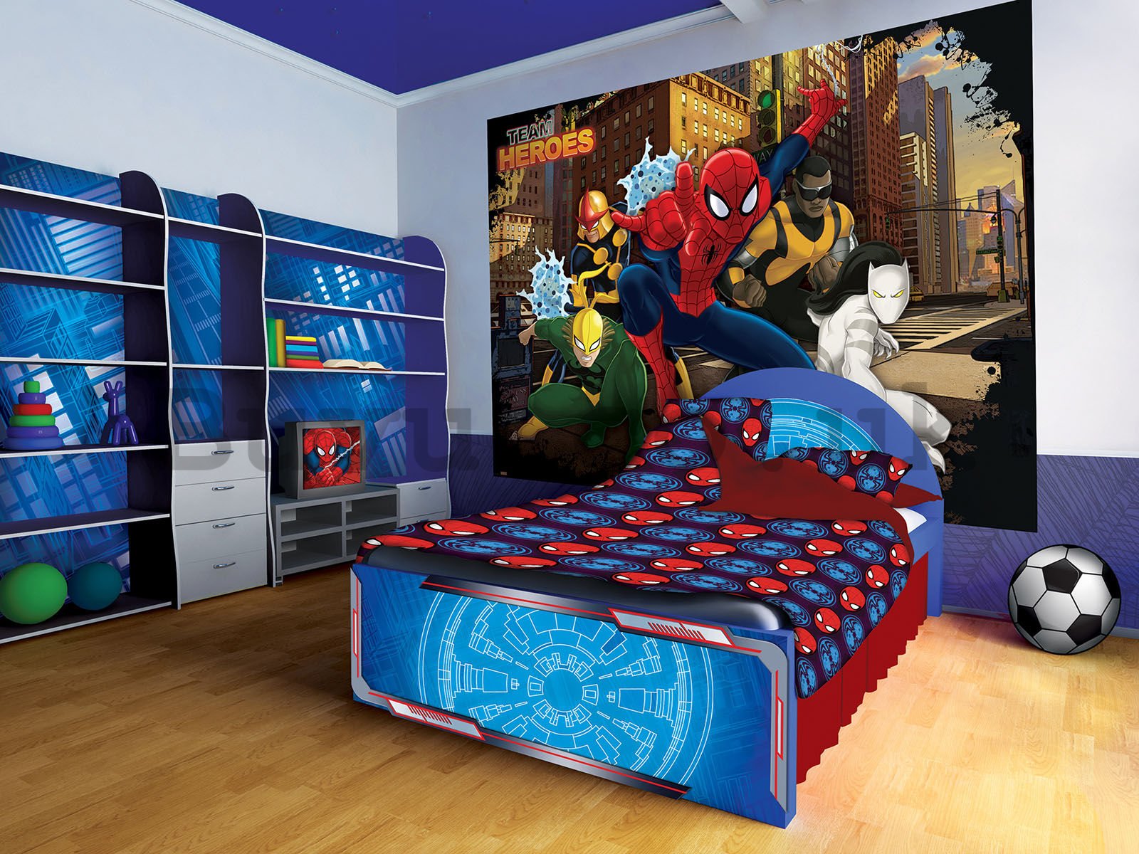 Wall mural vlies: Team Heroes Spiderman - 152,5x104 cm