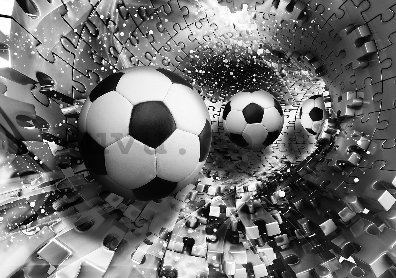 Wall mural vlies: Soccer and puzzle - 200x140 cm