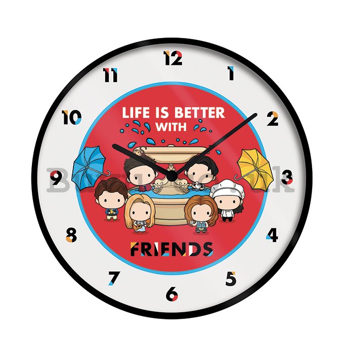 Wall clock - Friends (Life is Better With Friends - Chibi)