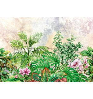 Wall mural vlies: Painted Plants - 254x184 cm