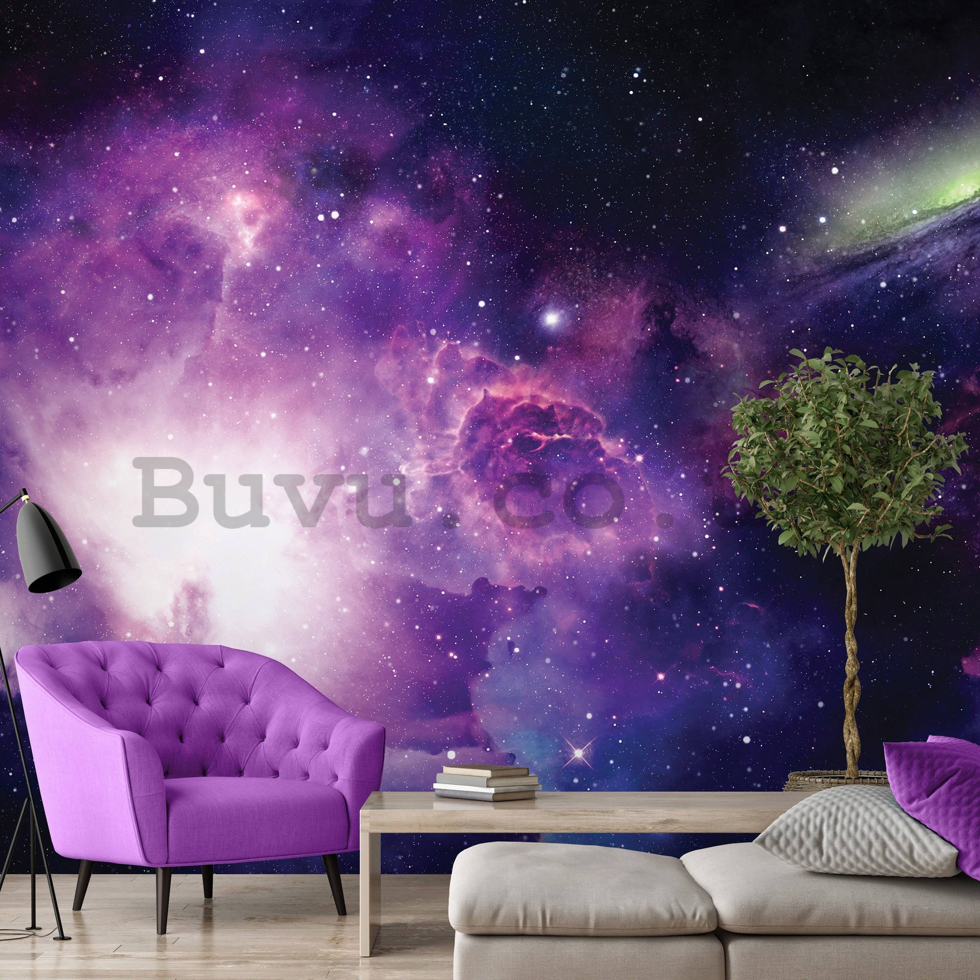 Wall mural vlies: Purple Nebula (2) - 254x184 cm