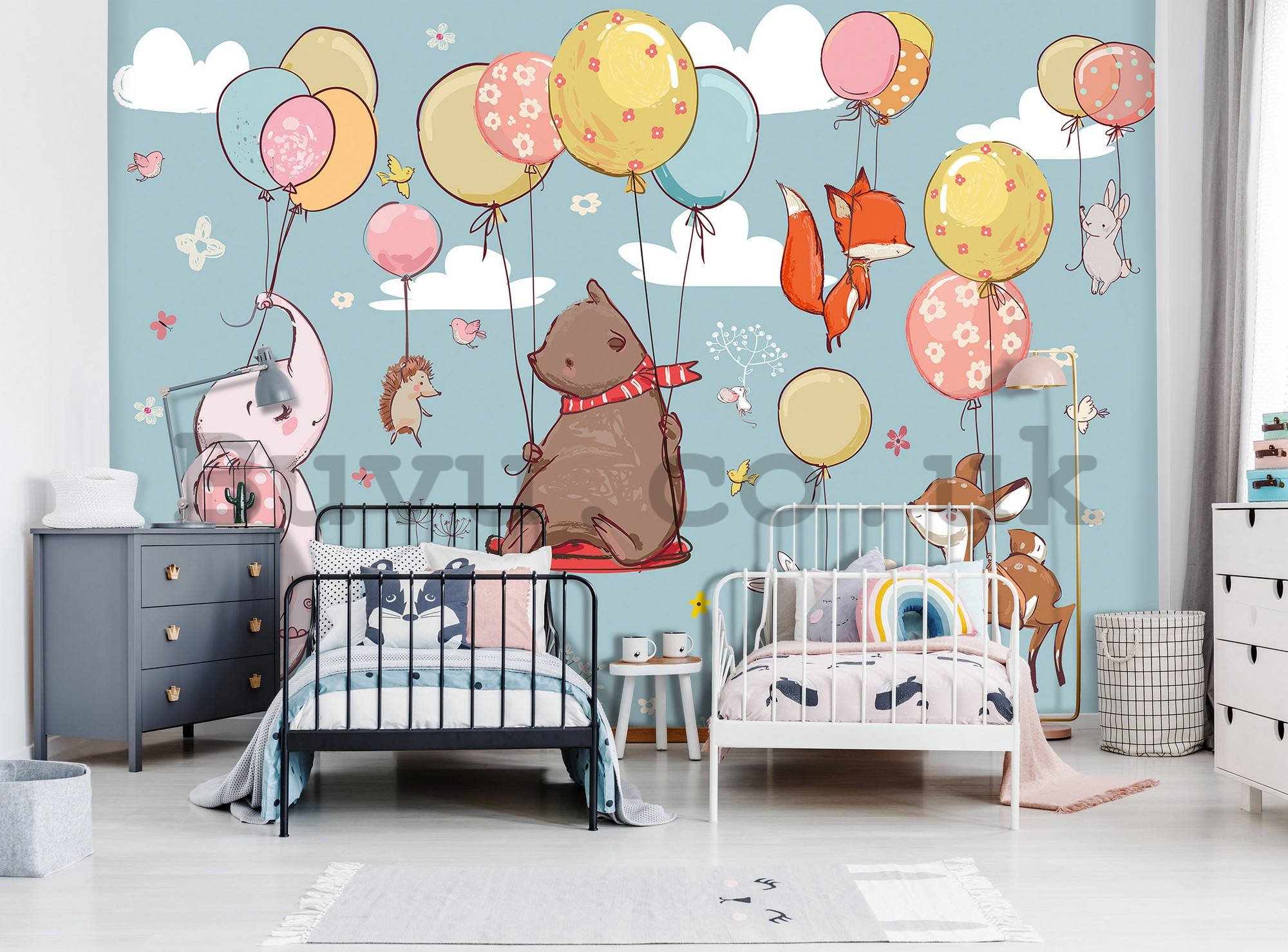 Wall mural vlies: Animals in the clouds - 254x184 cm
