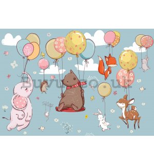 Wall mural vlies: Animals in the clouds - 254x184 cm