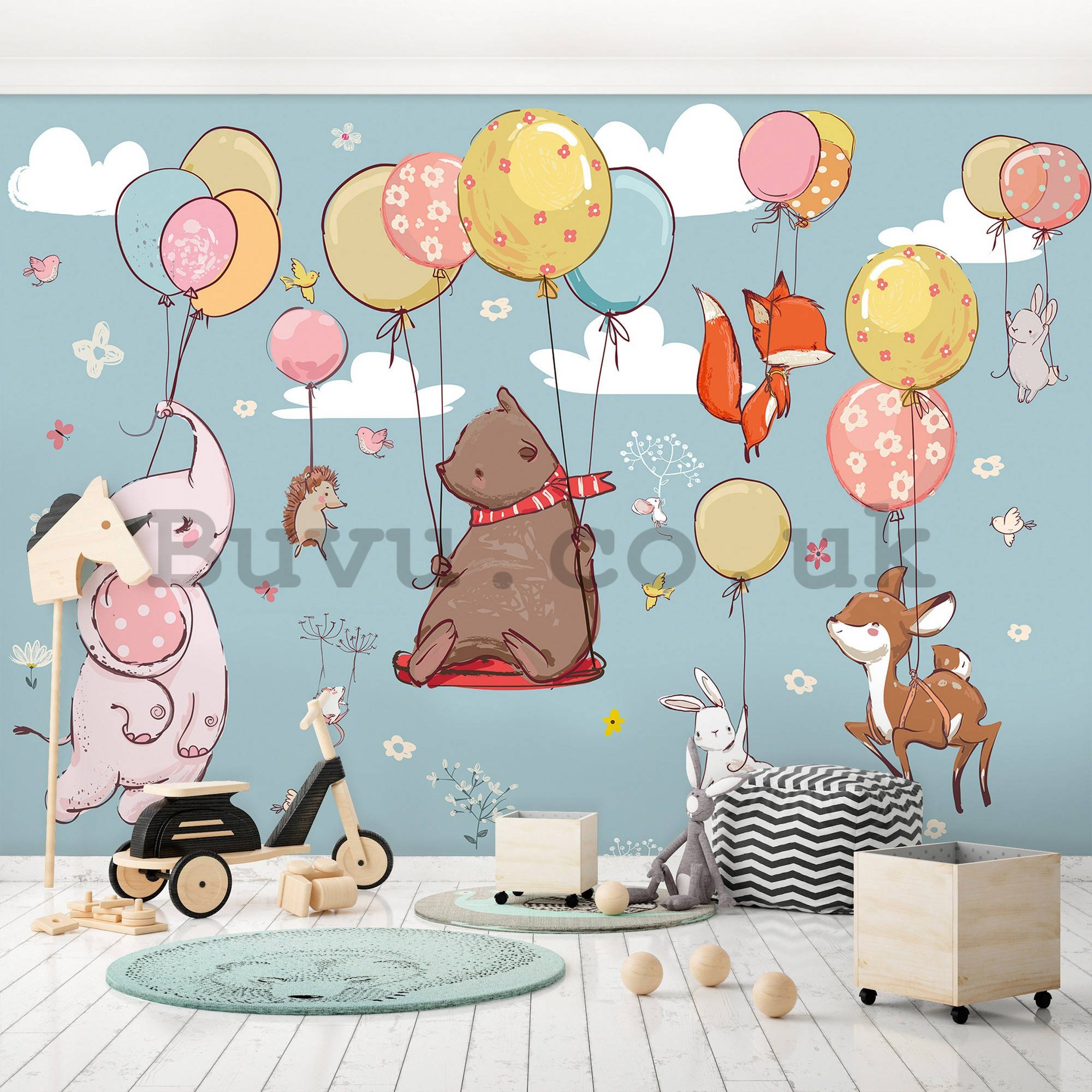 Wall mural vlies: Animals in the clouds - 368x254 cm