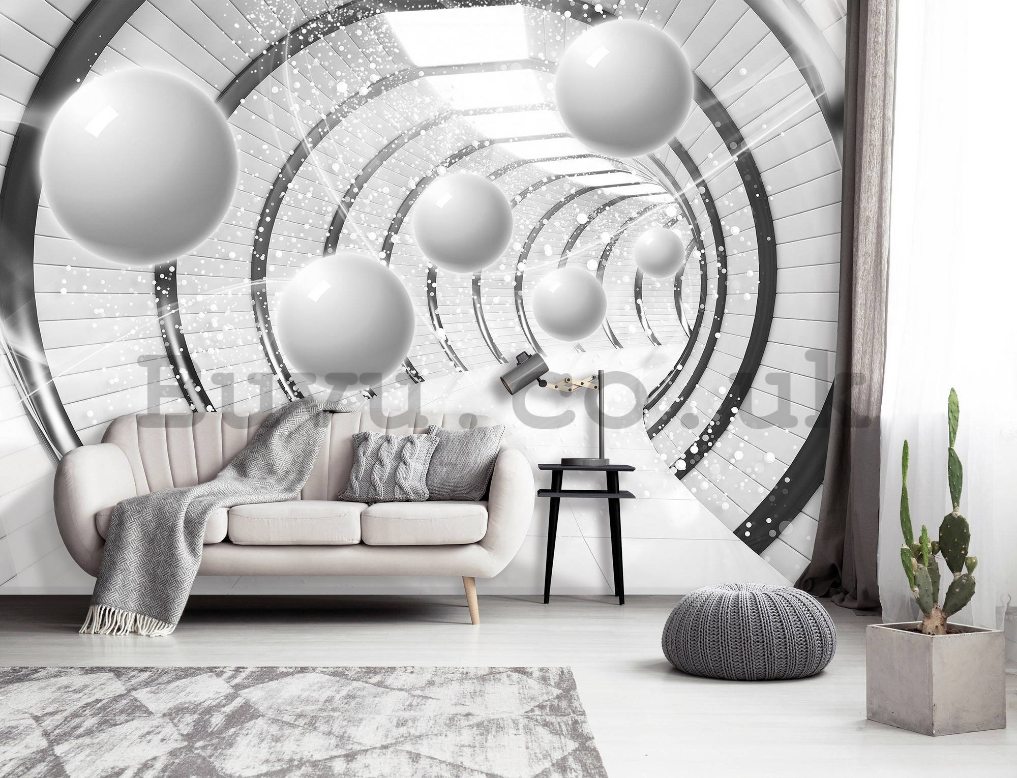 Wall mural vlies: Spheres in the tunnel - 368x254 cm