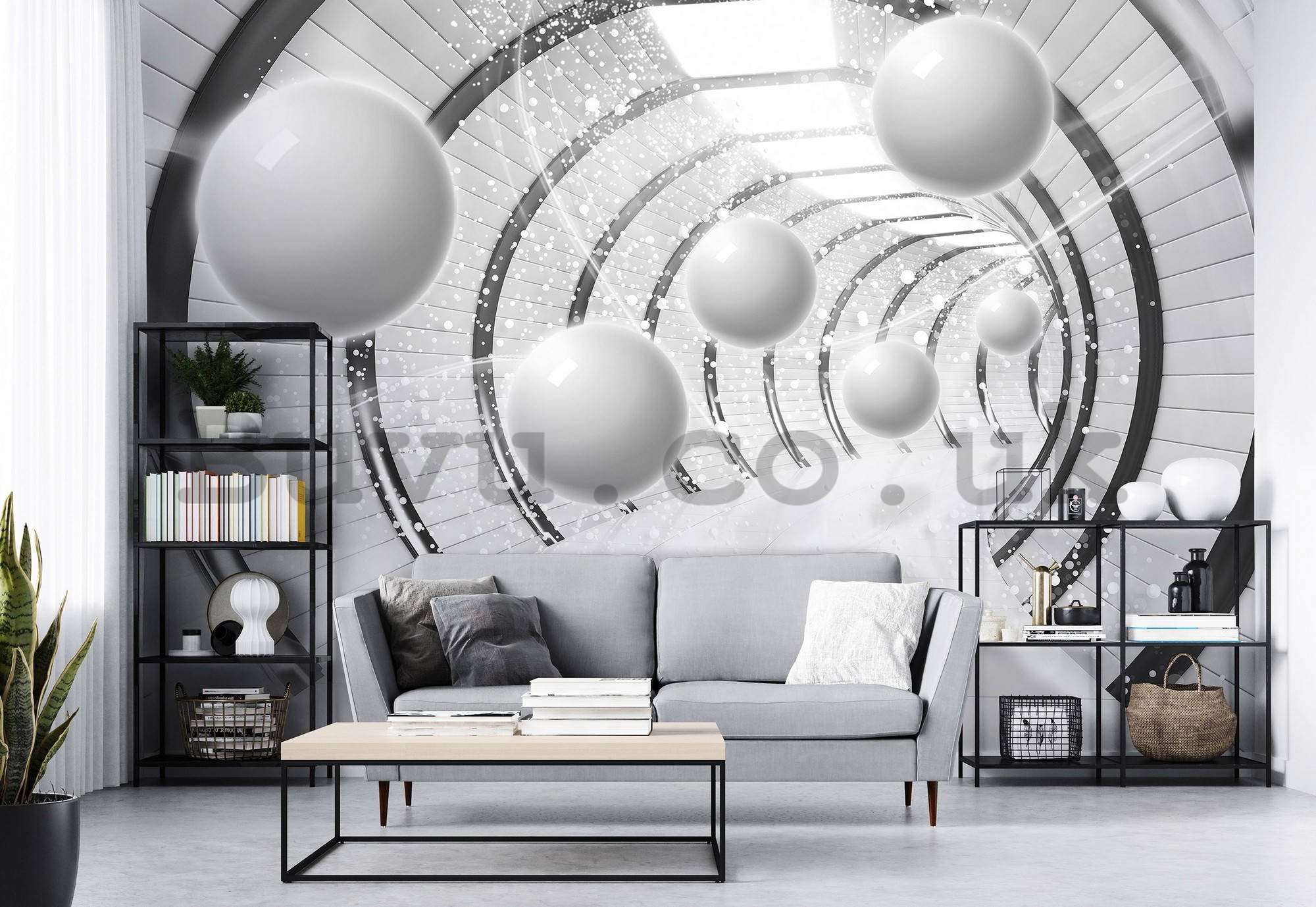 Wall mural vlies: Spheres in the tunnel - 416x254 cm