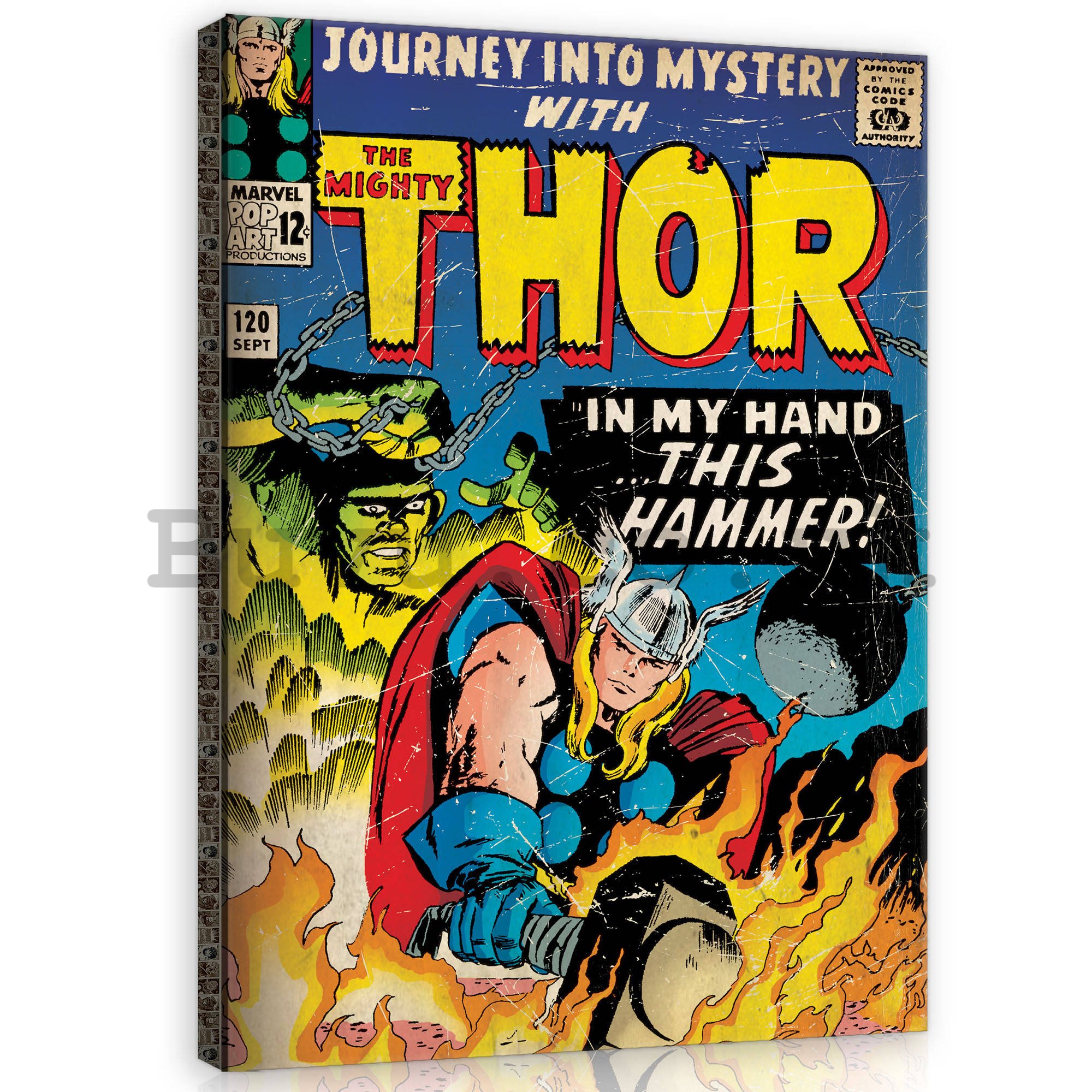 Painting on canvas: The Mighty Thor (In My Hand This Hammer!) - 75x100 cm
