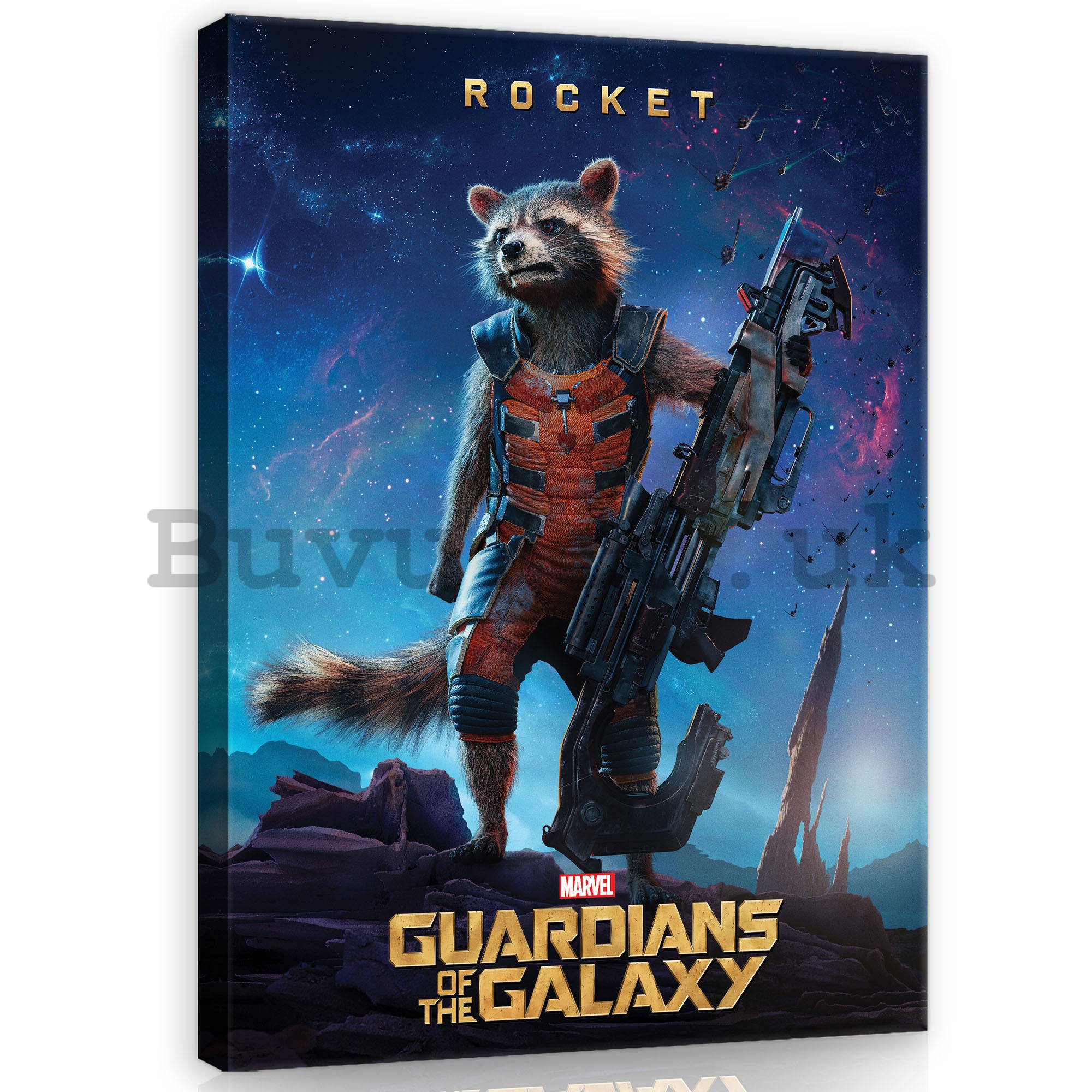 Painting on canvas: Guardians of The Galaxy Rocket - 75x100 cm