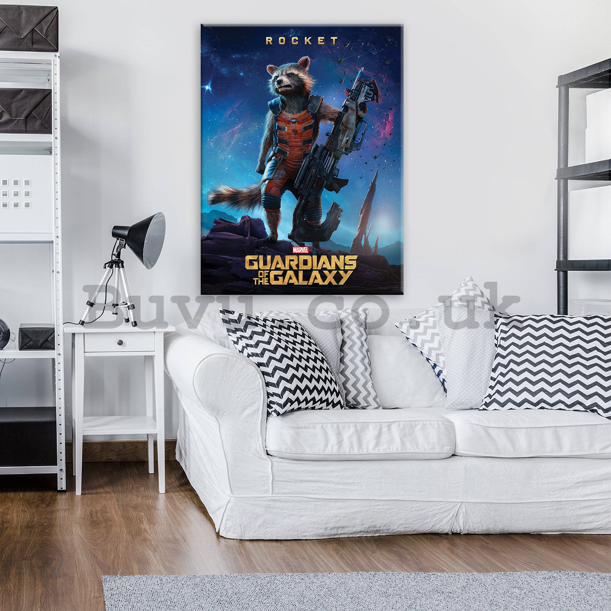 Painting on canvas: Guardians of The Galaxy Rocket - 75x100 cm