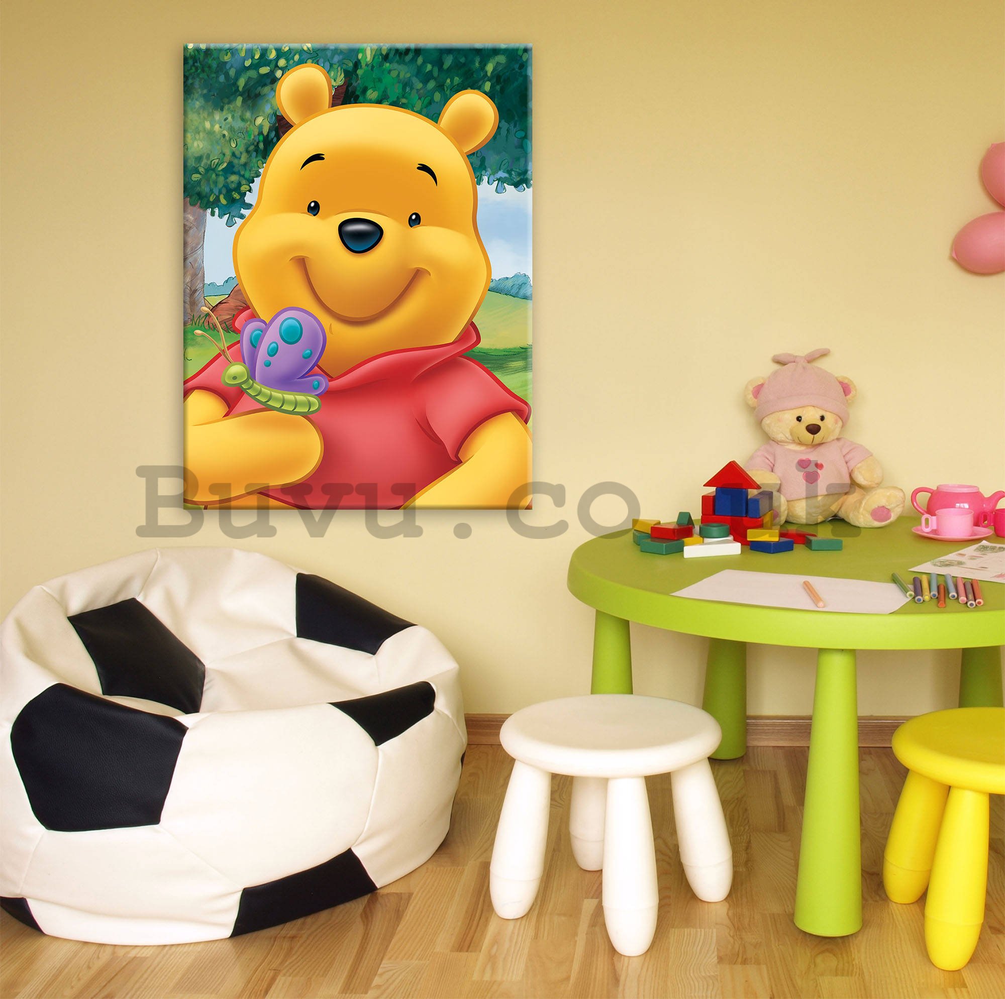 Painting on canvas: Winnie the Pooh (Butterfly)  - 75x100 cm