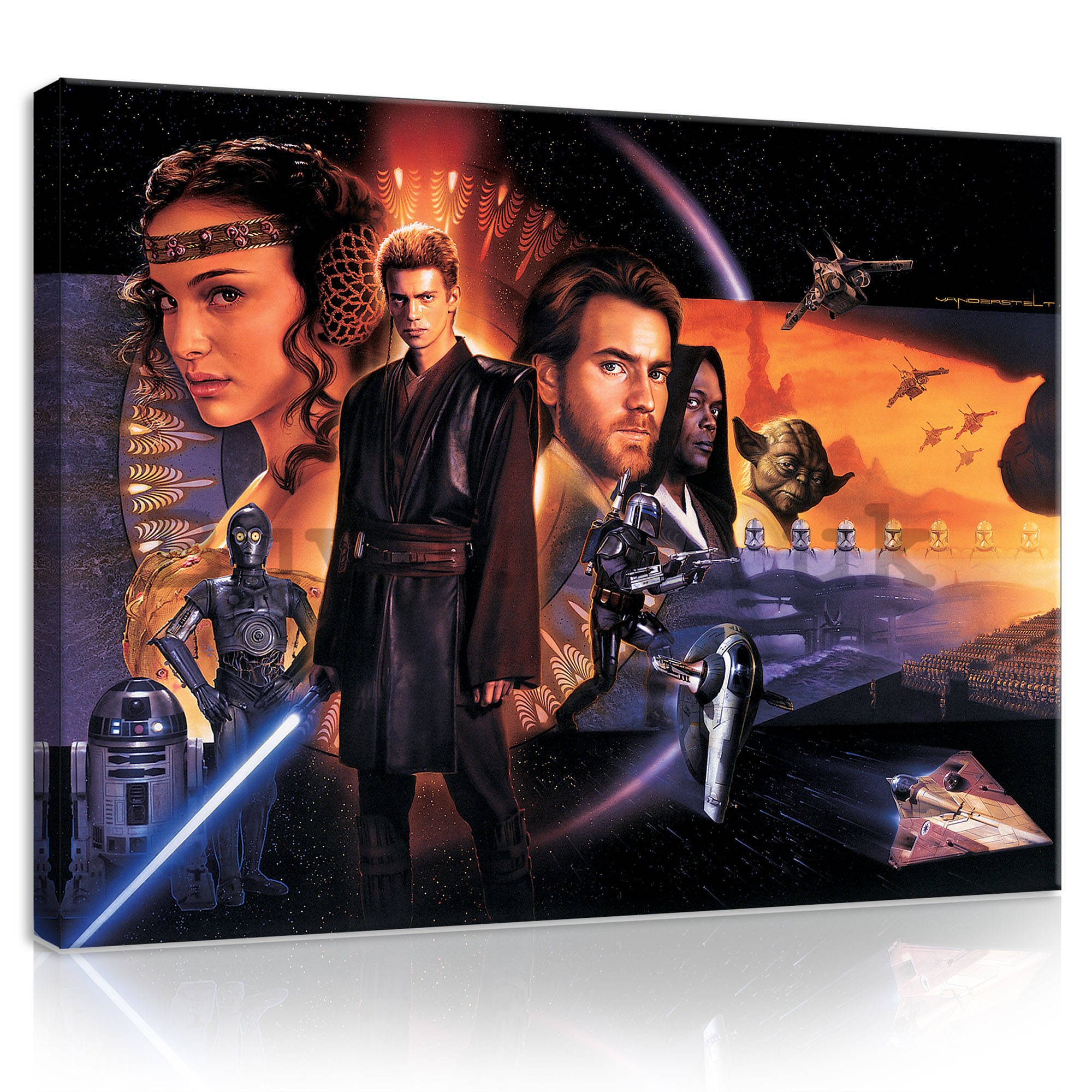 Painting on canvas: Star Wars Attack of the Clones (Poster) - 100x75 cm