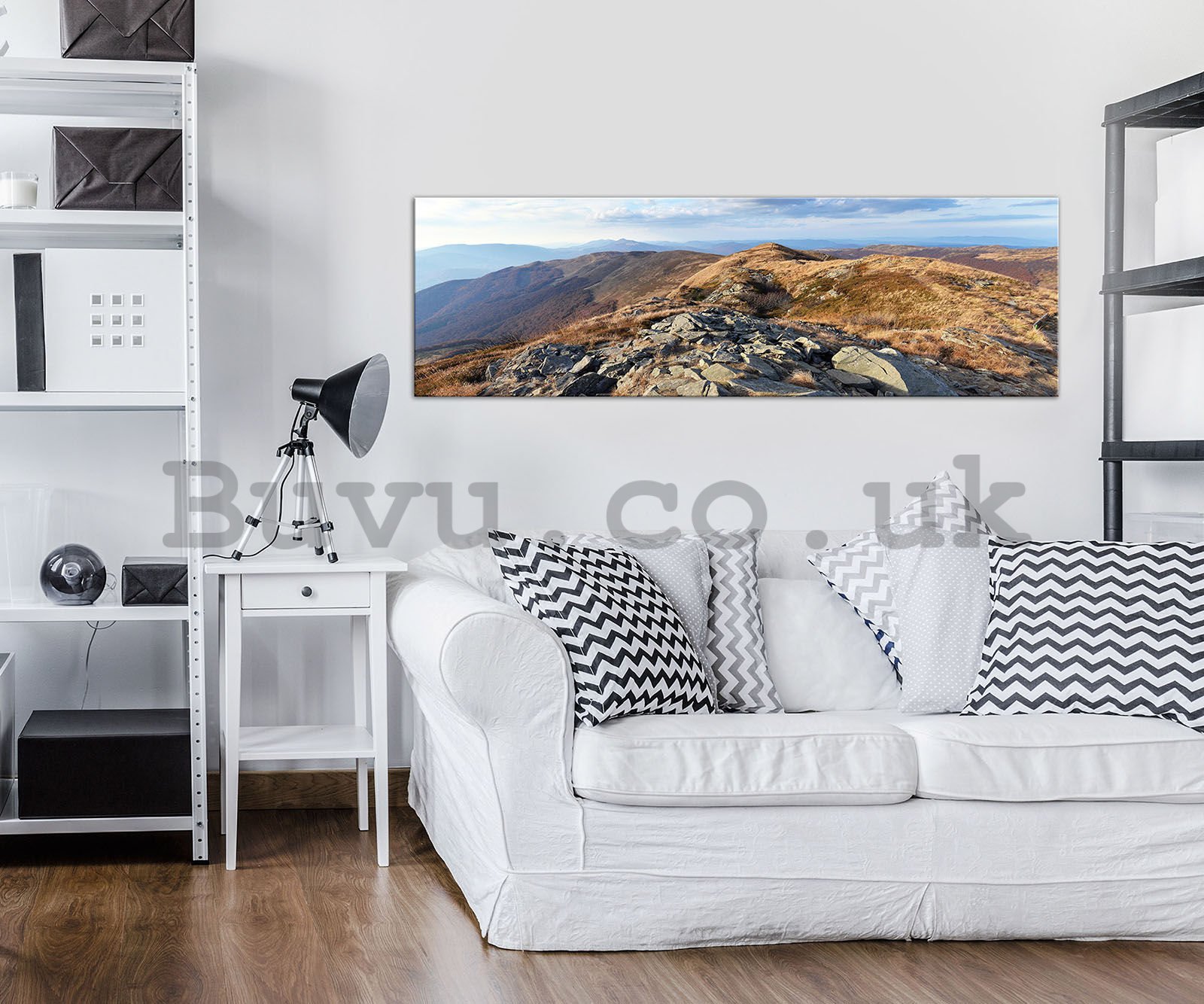 Painting on canvas: Mountain panorama - 145x45 cm