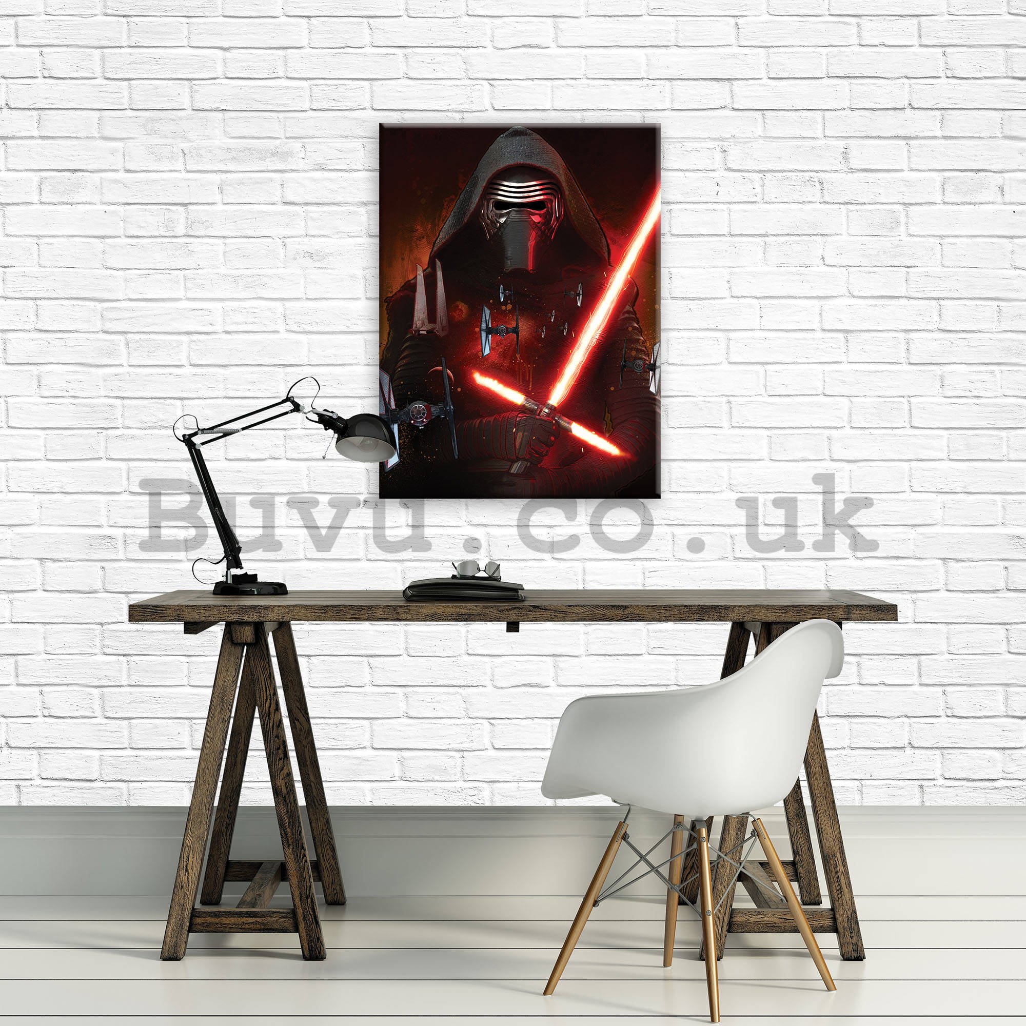 Painting on canvas: Star Wars Kylo Ren & TIE fighters - 60x80 cm