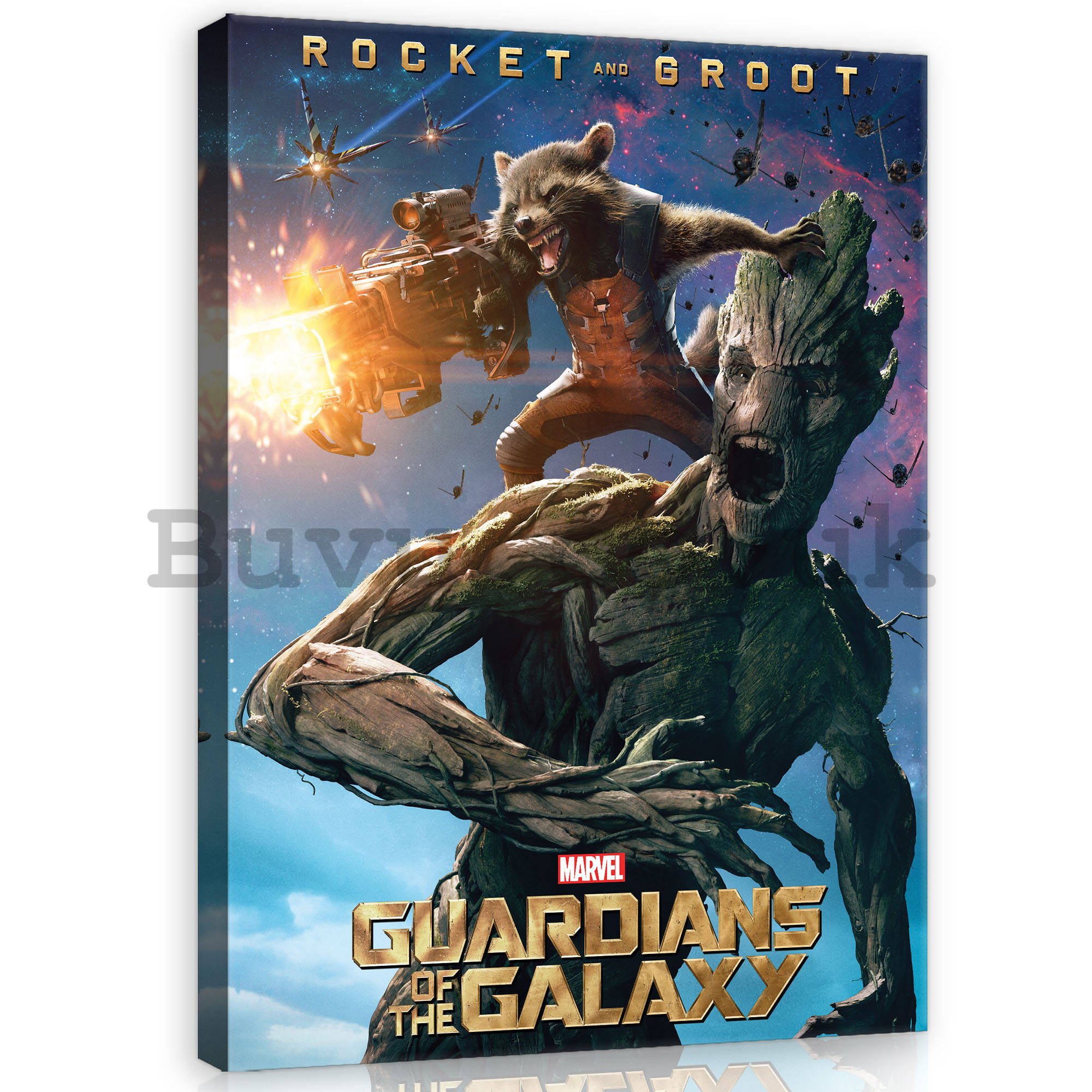 Painting on canvas: Guardians of The Galaxy Rocket & Groot - 60x80 cm