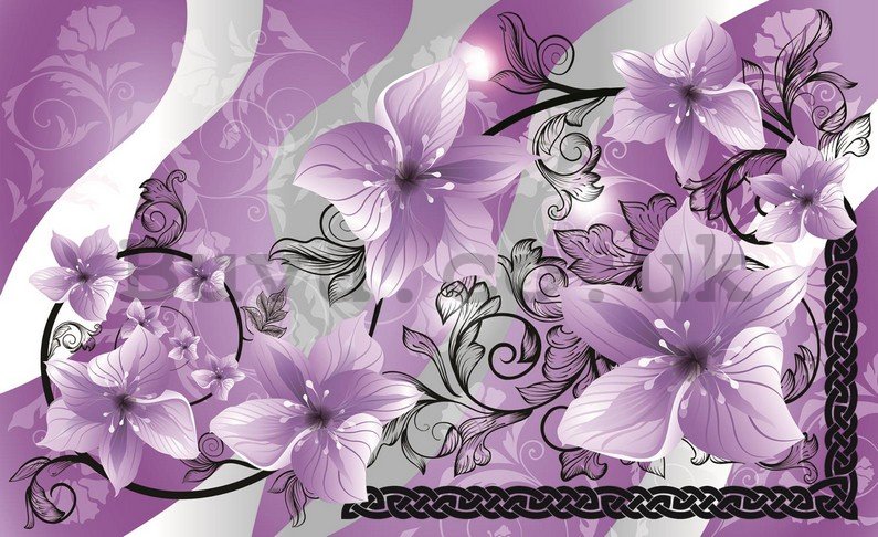 Wall Mural: Violet flowers - 184x254 cm