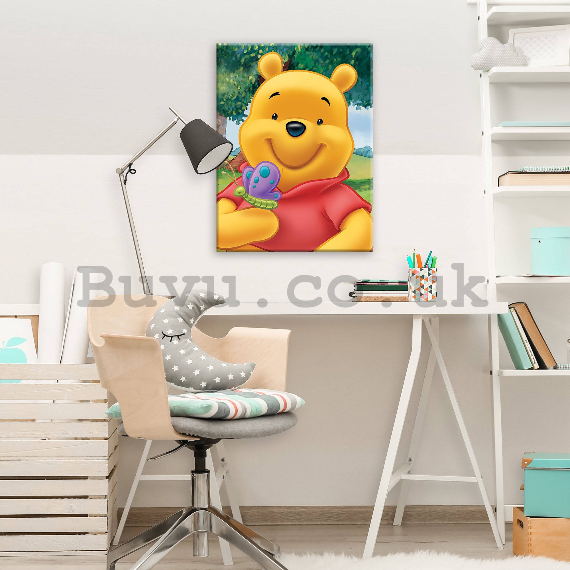 Painting on canvas: Winnie the Pooh (Butterfly)  - 60x80 cm