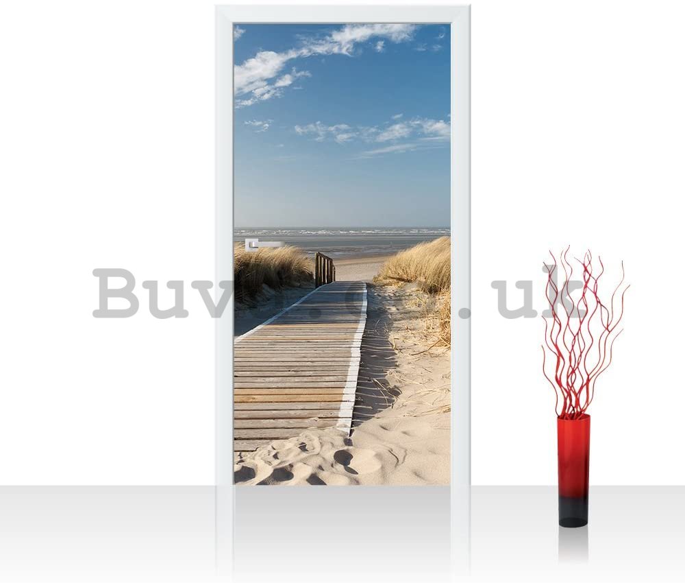 Photo Wallpaper Self-adhesive: Way to the beach (2) - 100x211 cm