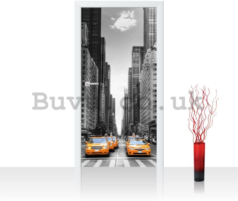 Photo Wallpaper Self-adhesive: NYC Taxi - 100x211 cm