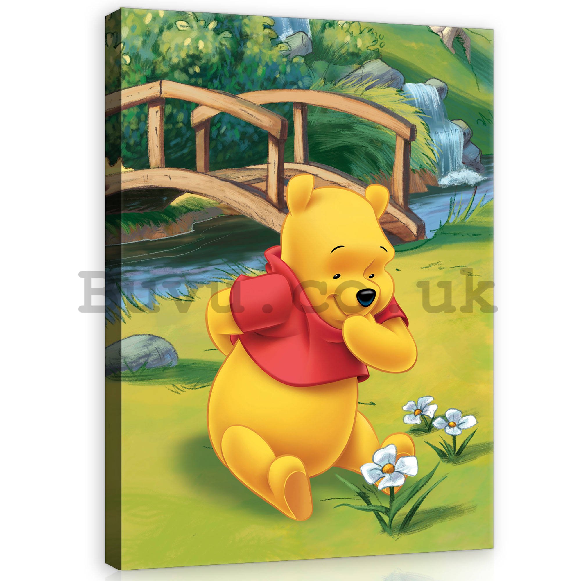 Painting on canvas: Winnie the Pooh (Flowers)  - 75x100 cm