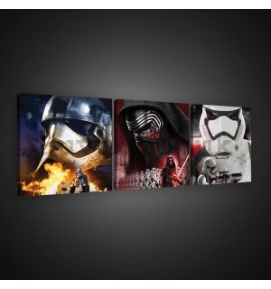 Painting on canvas:  Star Wars Phasma, Kylo Ren, Stormtrooper - set 3pcs 25x25cm