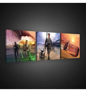 Painting on canvas: Star Wars Rey Skywalker - set 3pcs 25x25cm