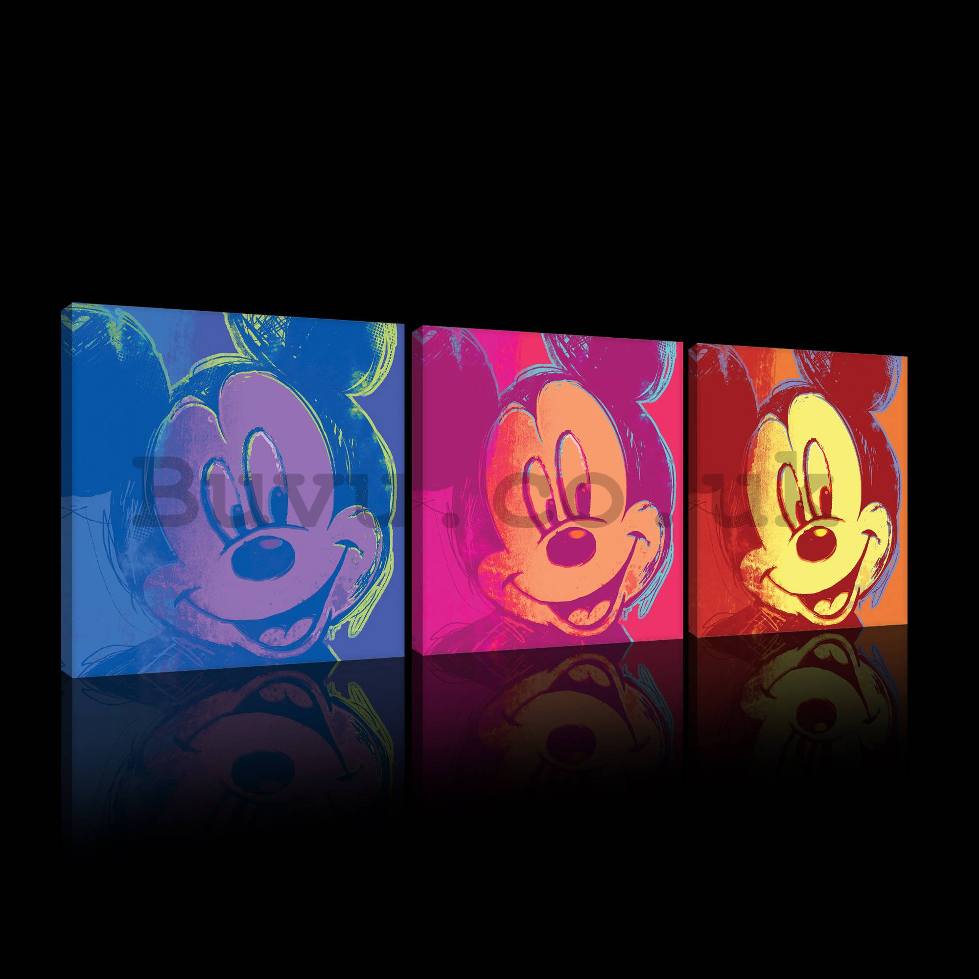 Painting on canvas: Mickey Mouse - set 3pcs 25x25cm