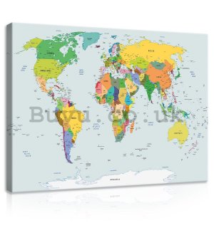 Painting on canvas: Map of the world (2) - 75x100 cm
