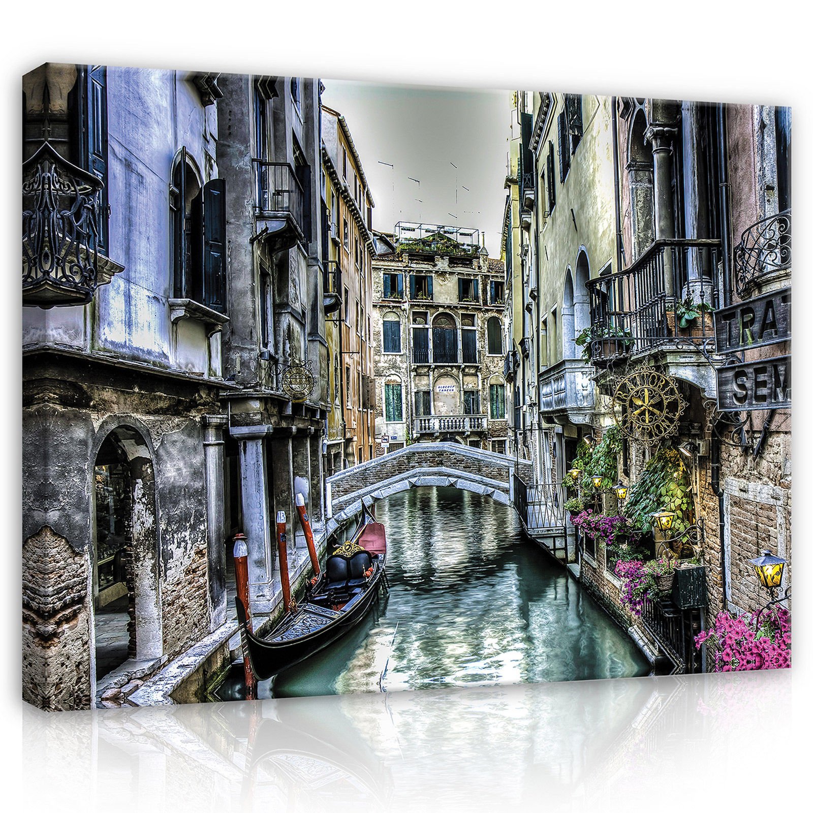 Painting on canvas: Venice (channel) - 80x60 cm