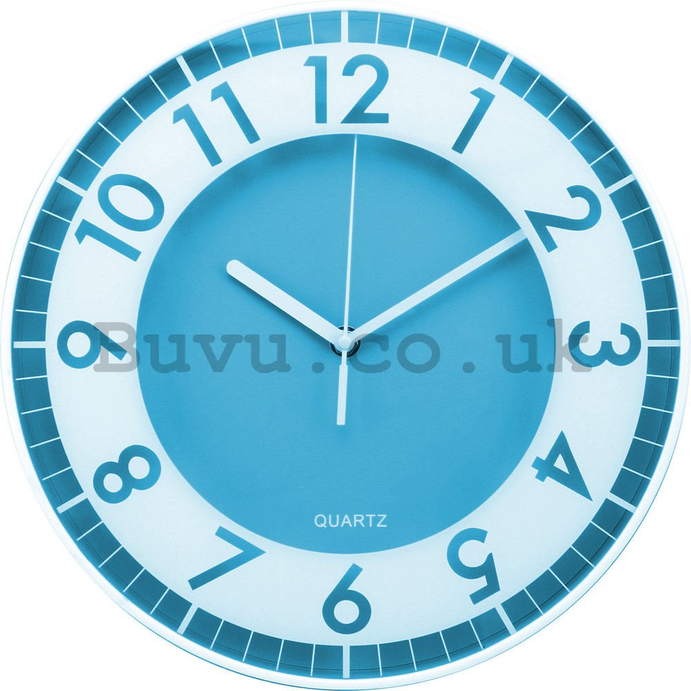 Wall clock: Modern (blue) - 30 cm