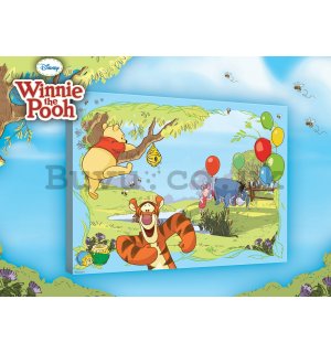 Painting on canvas: Winnie the Pooh (Balloons) - 100x75 cm