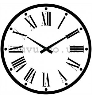 Glass wall clock: The Roman numerals - 30 cm