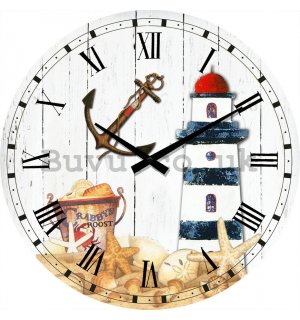 Glass wall clock: By the sea - 30 cm