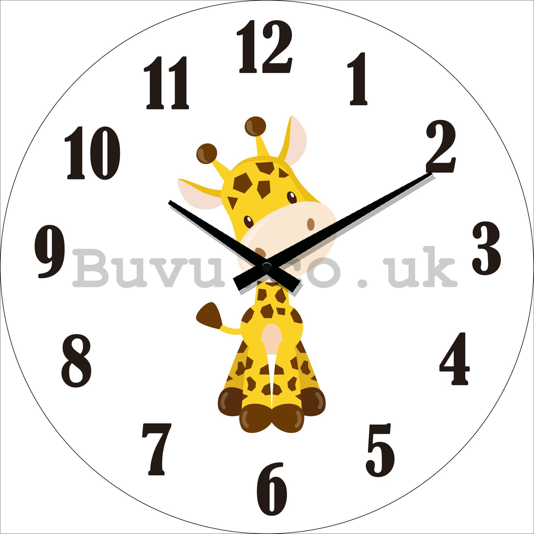 Glass wall clock: Giraffe - 30 cm