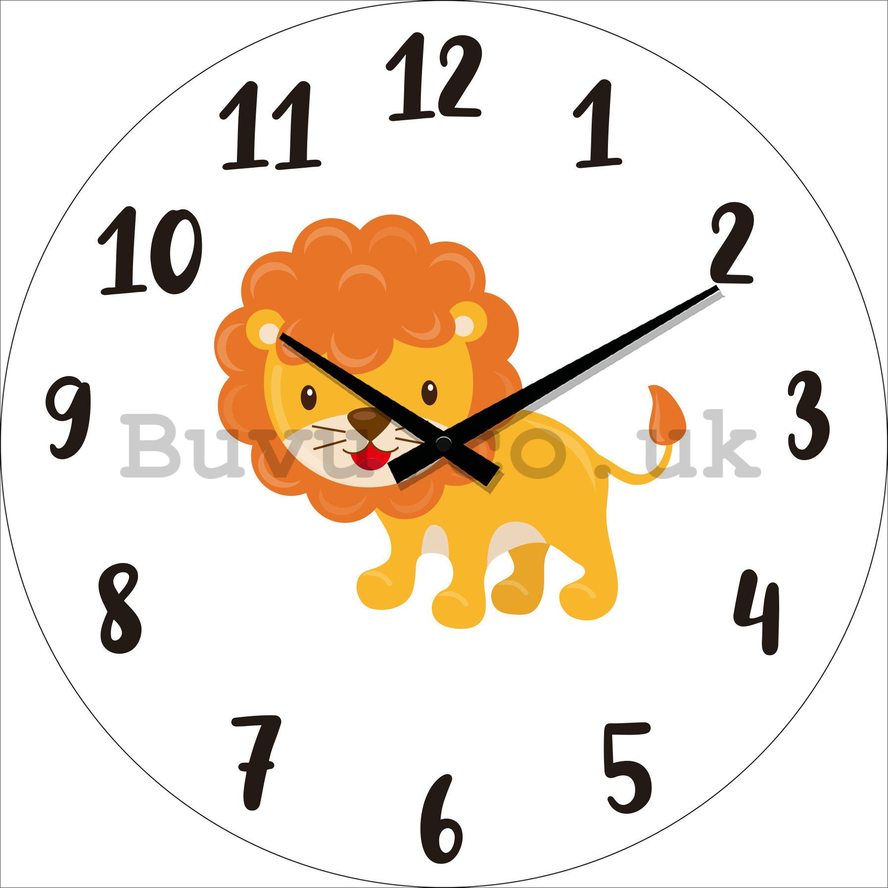 Glass wall clock: The Little Lion - 30 cm