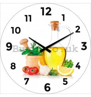 Glass wall clock: Ingredients - 34 cm