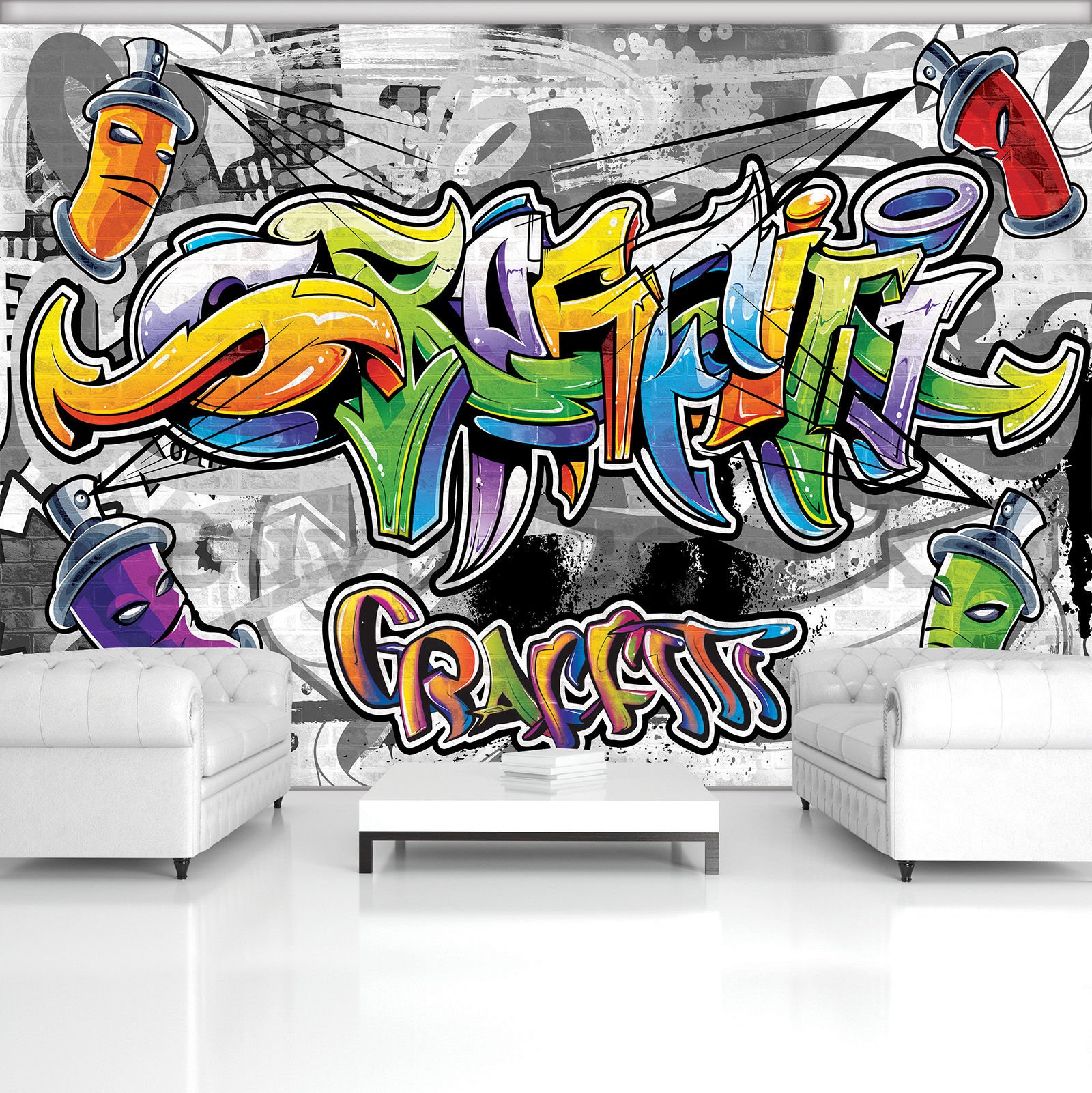 Wall mural vlies: Colour graffiti - 254x184 cm
