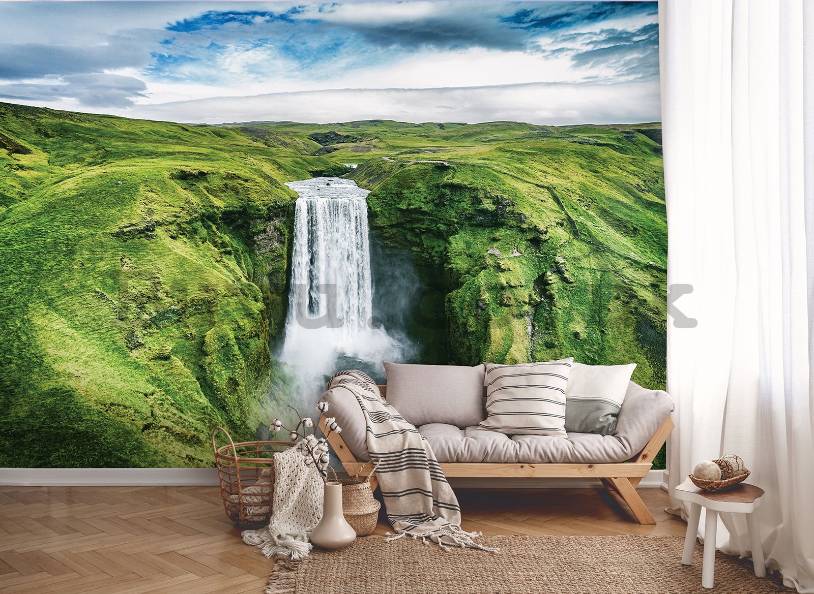 Wall mural vlies: Skógafoss Waterfall - 368x254 cm