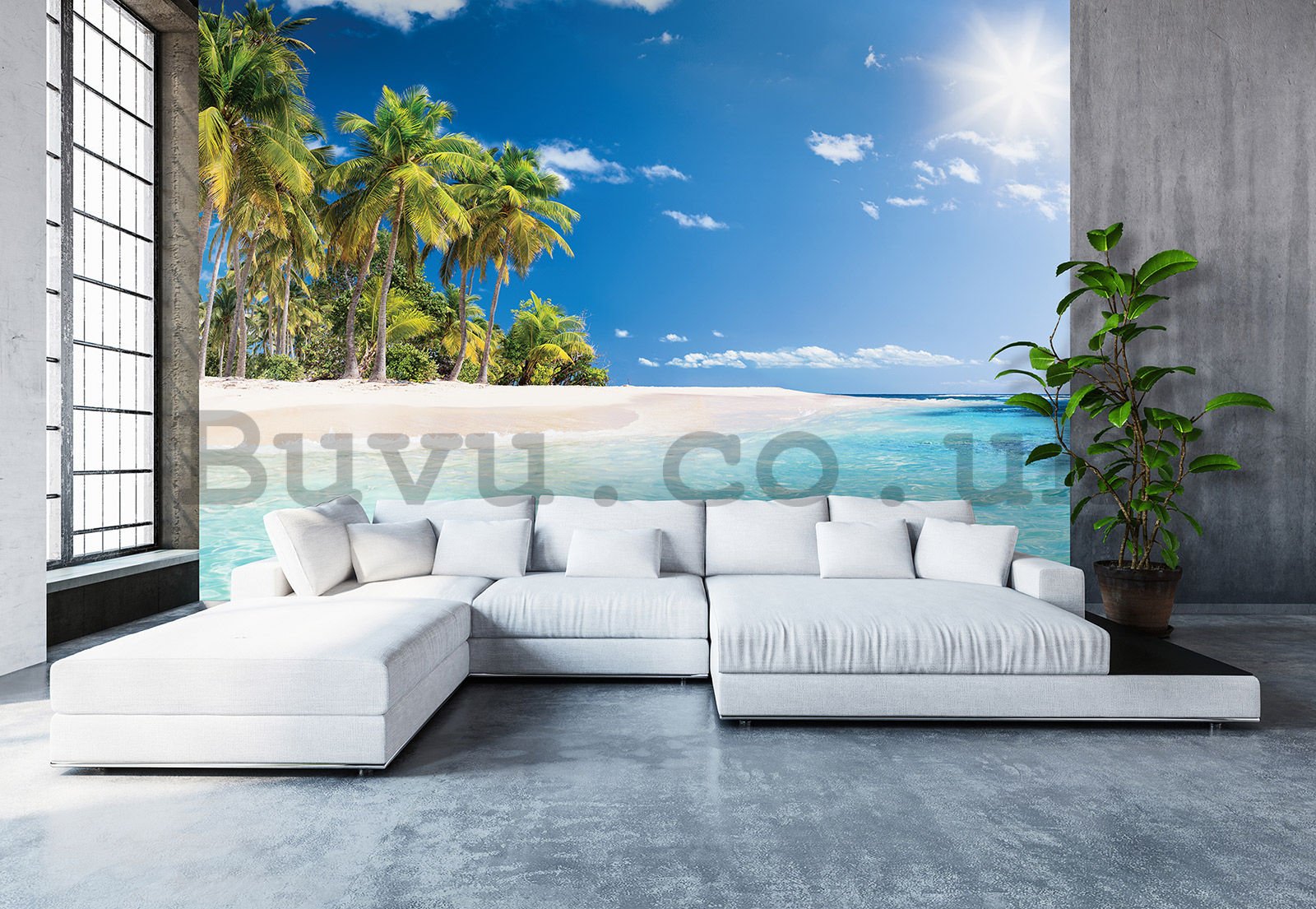 Wall mural vlies: A beach in a tropical paradise - 368x254 cm