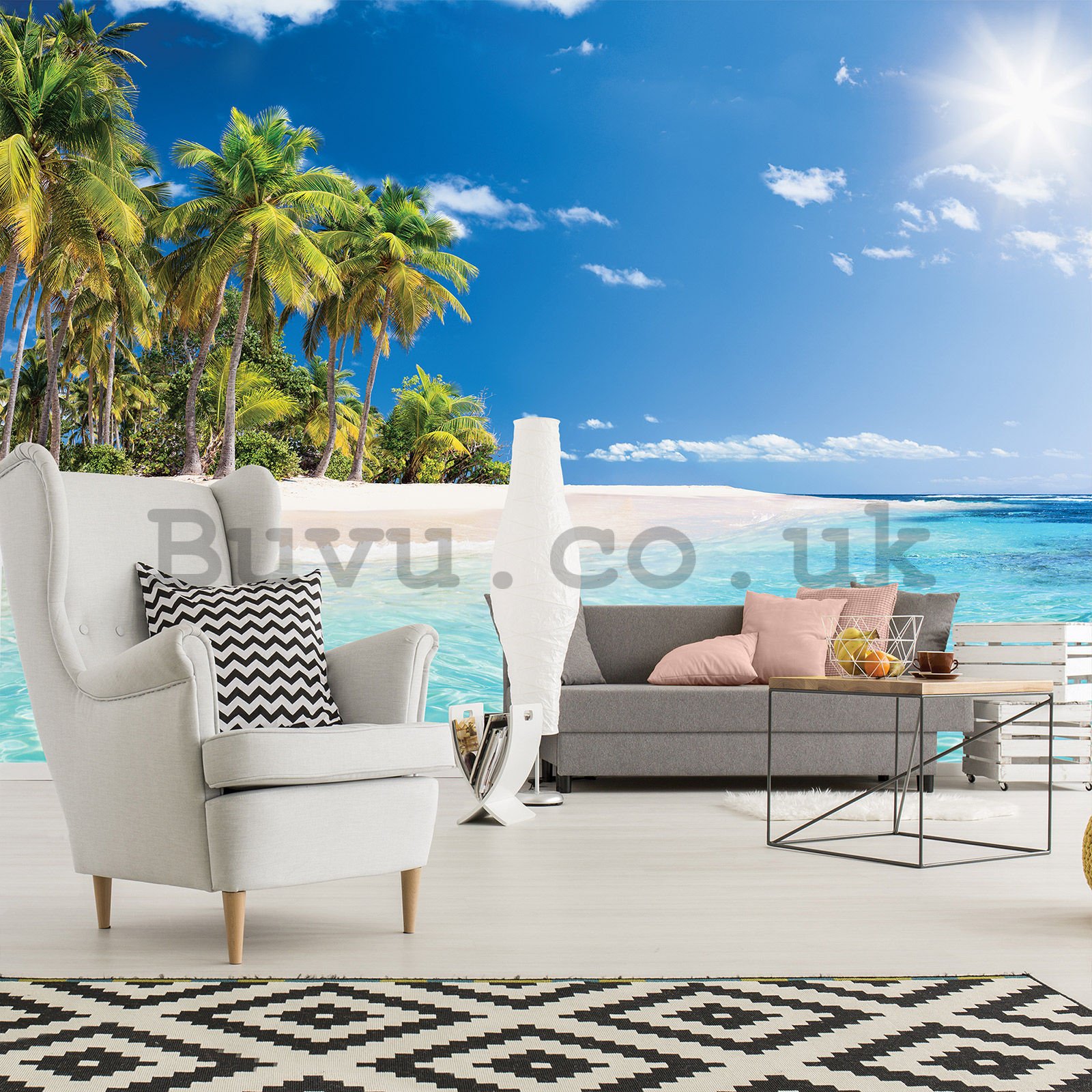 Wall mural vlies: A beach in a tropical paradise - 368x254 cm