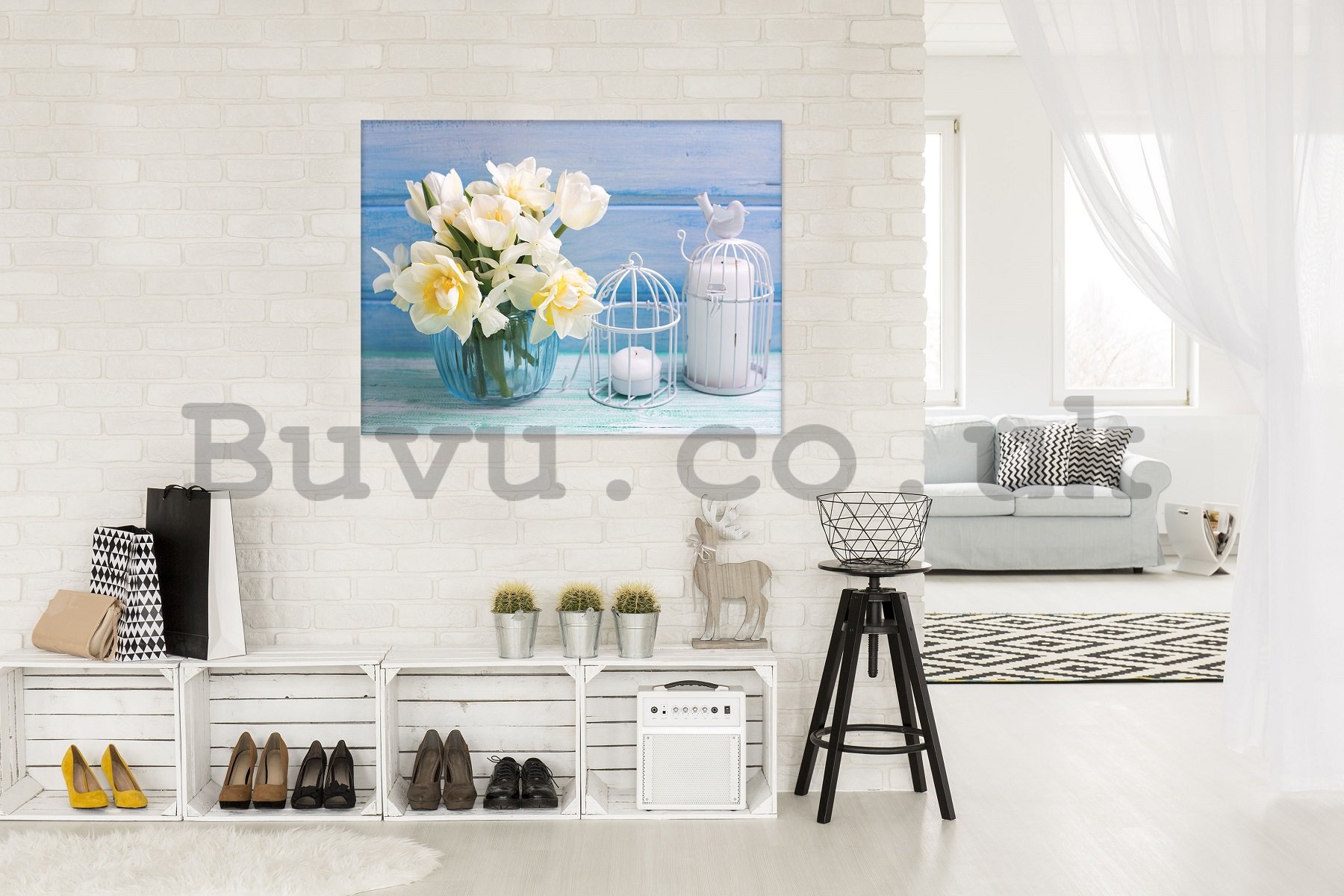 Painting on canvas: Blue and white still life - 80x60 cm