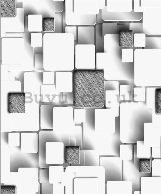 Vinyl wallpaper 3d plastic cubes in white-gray
