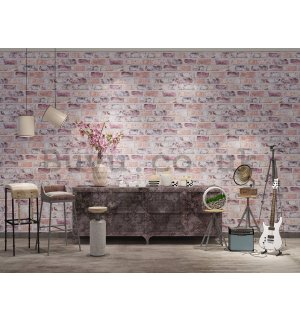 Vinyl wallpaper brick wall - mix of colors (1)