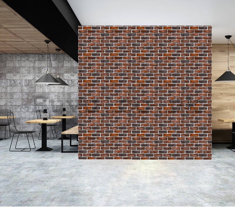 Vinyl wallpaper brick wall red-black